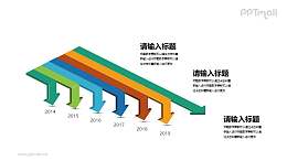 弯曲的箭头时间轴PPT素材下载