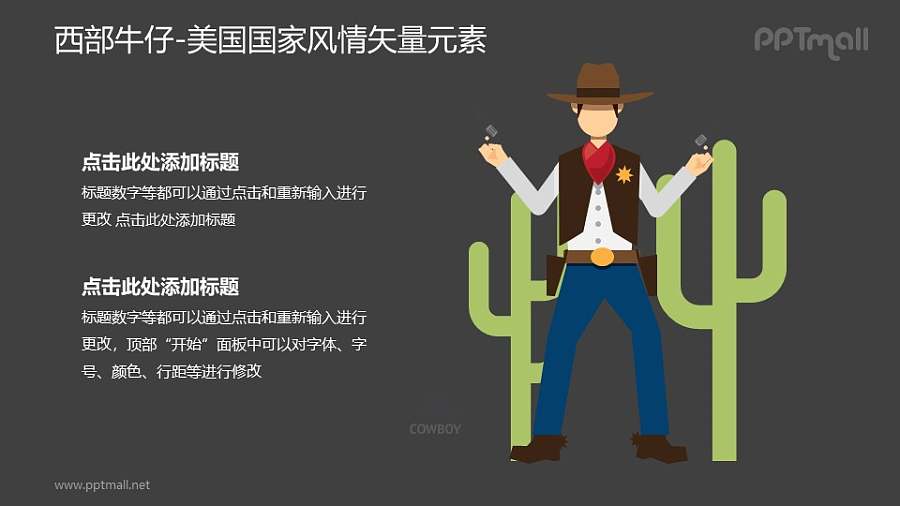 西部牛仔-美国国家风情PPT图像素材下载