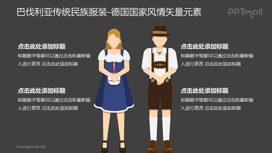 巴伐利亚传统民族服饰-德国国家风情PPT图像素材下载