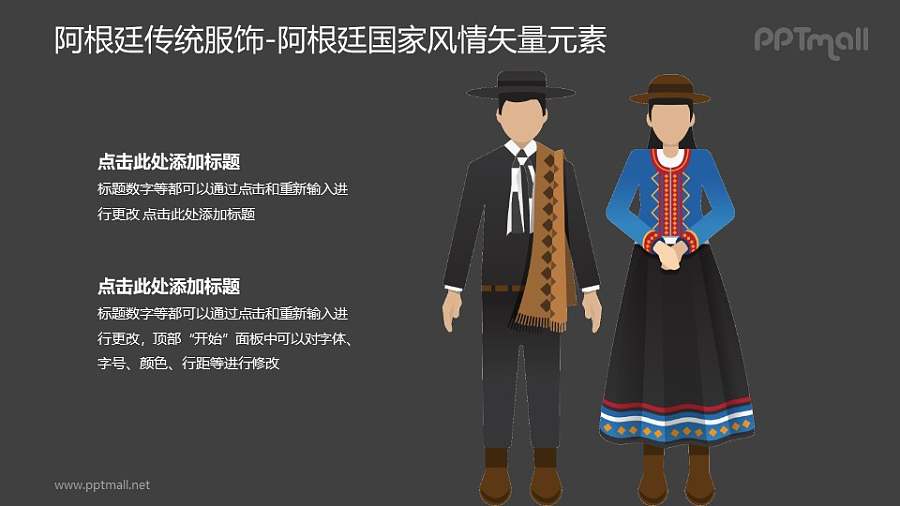 阿根廷传统服饰-阿根廷国家风情PPT图像素材下载