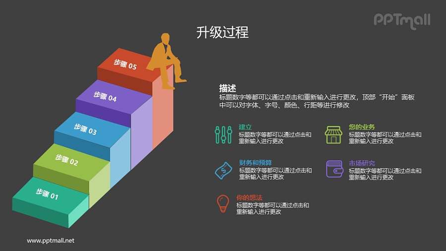 登上人生巅峰的步骤PPT素材下载