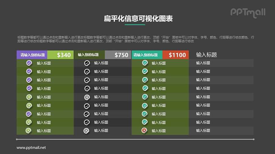 带勾和叉的表格PPT素材下载