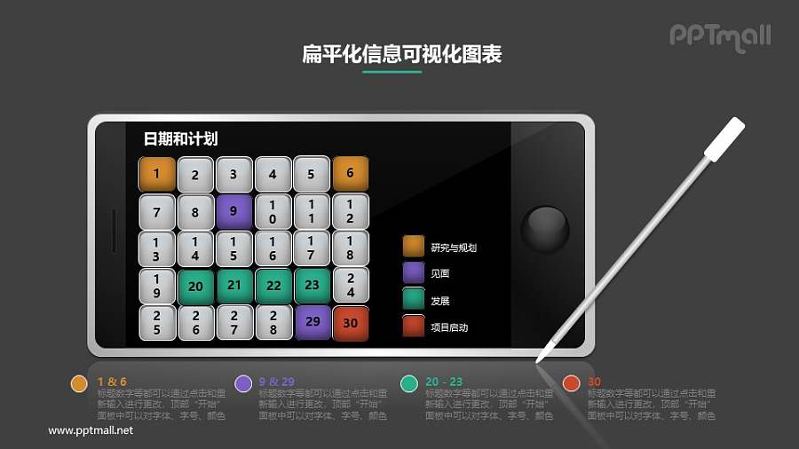 智能手机日历PPT素材下载