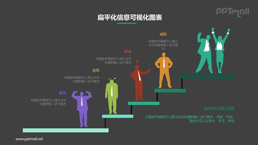 商务人物阶梯递进的PPT素材下载
