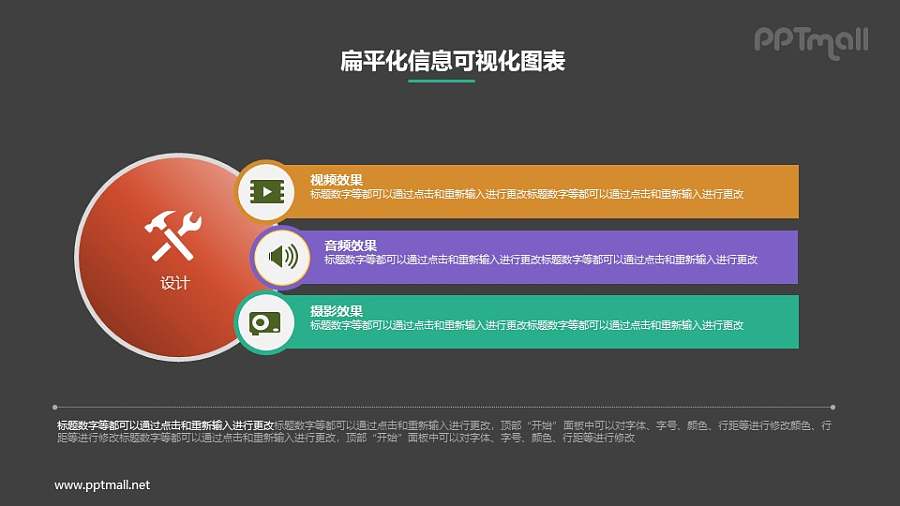 总分关系文字列表PPT素材下载