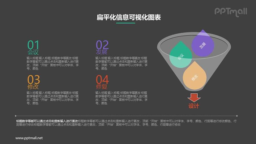 水滴进入漏斗的PPT图示素材下载