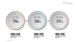 不同读数的时钟仪表盘PPT数据图表素材下载
