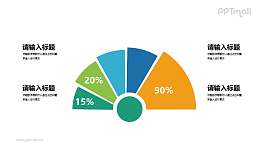 扇贝型的饼图PPT素材下载