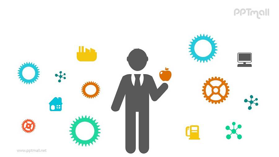 物理万有引力/牛顿拿着苹果PPT模板素材下载