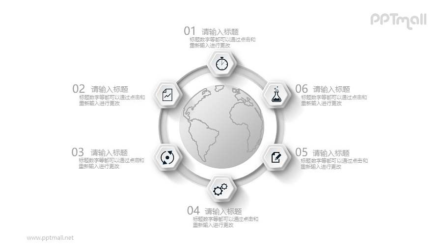 地球仪分析PPT素材图示下载
