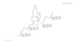 一步步向上的商务人物线条画PPT素材图示下载