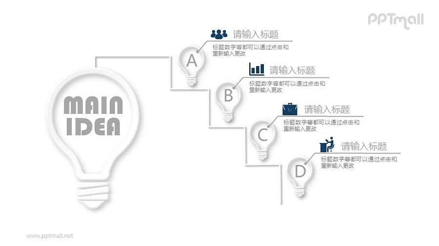 创意想法的进阶过程PPT素材图示下载
