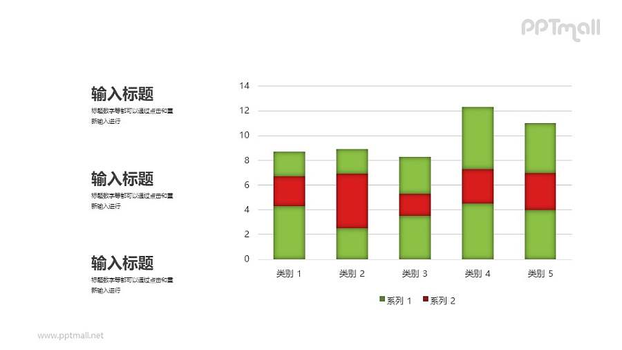 高亮数据的柱状图PPT图示下载