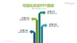 4个像树枝延伸的箭头PPT模板图示下载