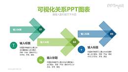 三个半透明的箭头PPT模板图示下载