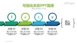 立體圖標(biāo)的四步驟演示PPT模板圖示下載