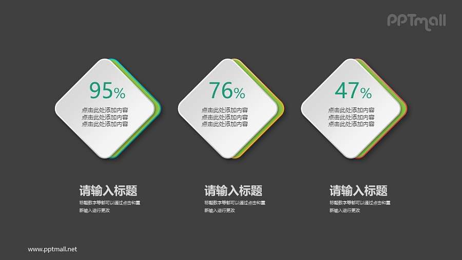 3个大方块的数字展示PPT素材下载