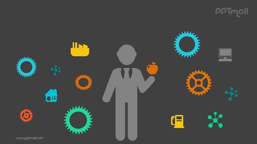 物理万有引力/牛顿拿着苹果PPT模板素材下载