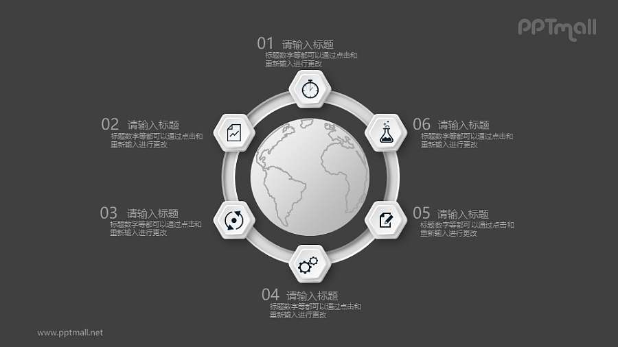 地球仪分析PPT素材图示下载