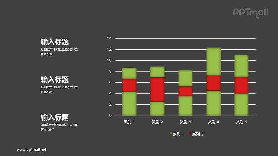 高亮数据的柱状图PPT图示下载