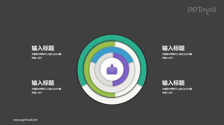 多层圆环图/饼图PPT图示下载