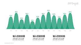 波峰形状的漂亮柱状图PPT图表素材下载