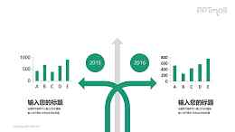 2组对比关系的柱状图PPT图表素材下载