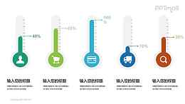 水银温度计组成的柱状图PPT素材下载