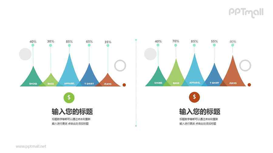 2部分火山图/柱状图数据对比PPT素材下载