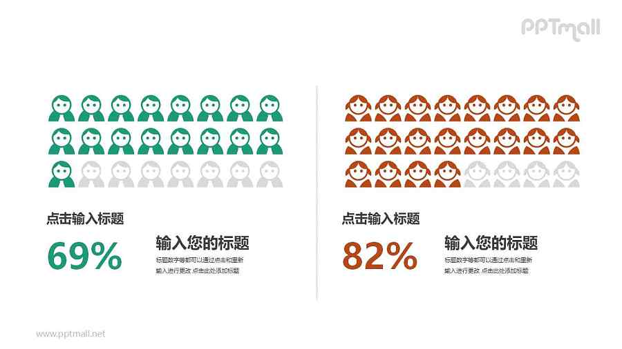 男女比例/数据分析信息图示PPT模板