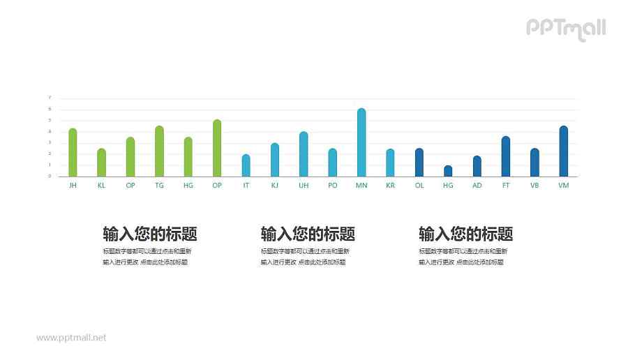 漂亮的圆形柱状图PPT图表素材下载