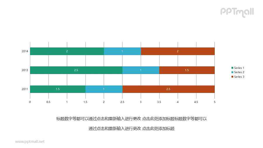 简约三色条形图PPT图表素材下载