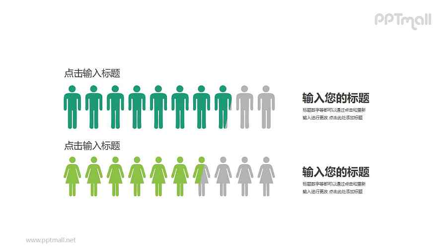 男女数据对比PPT信息图示模板下载