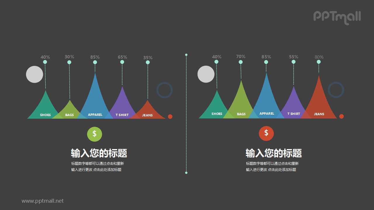 2部分火山圖/柱狀圖數(shù)據(jù)對比PPT素材下載