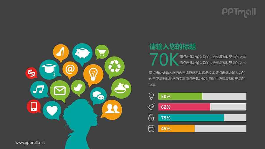 女孩子的特别想法PPT模板图示下载