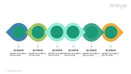 一排并列的花瓣PPT模板图示下载