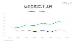 平滑的2条折线图PPT素材下载