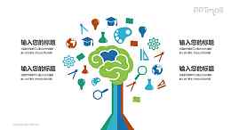 树状结构头脑风暴PPT模板图示下载