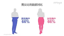 男性女性剪影創(chuàng)意柱狀圖PPT數(shù)據(jù)對比模板素材下載