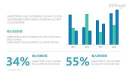 三组柱状图数据解析说明PPT模板图示下载