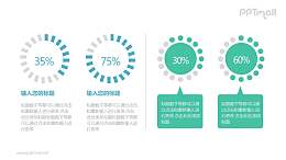 两组饼状图百分比对比关系PPT模板图示下载