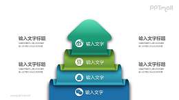 叠放的箭头社交媒体并列关系PPT模板图示下载