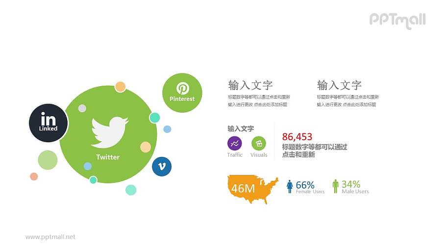 社交网络软件分析说明PPT模板图示下载