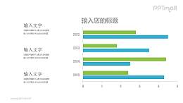 4组条形图对比关系时间轴PPT模板图示下载