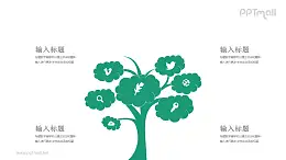 长满云朵状果实的树PPT模板图示下载