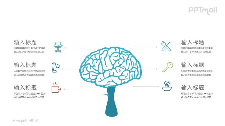 医学生物对大脑功能的分析PPT模板图示下载