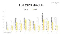 異形的柱狀圖PPT圖表模板素材下載