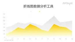 金银色面积图PPT素材下载