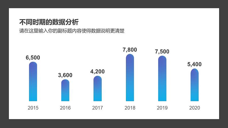 圆顶渐变柱状图PPT模板素材下载