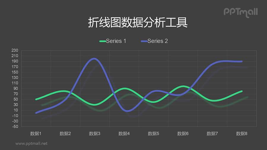 超商务风的平滑的折线图PPT素材下载